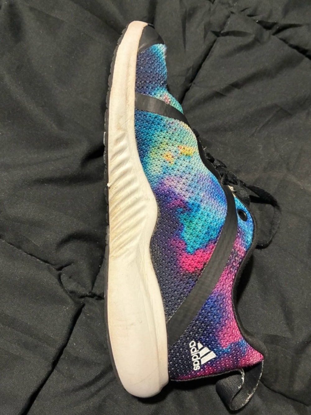 adidas Women's Black Multi-Color Knit Running Shoes